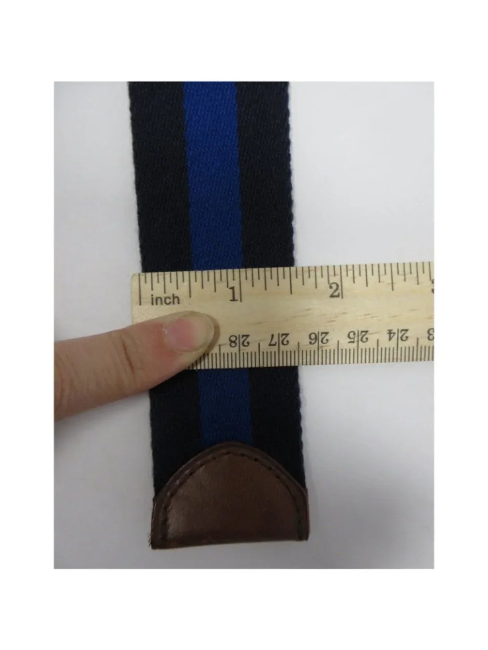 VGT Polo Ralph Lauren Belt XL Navy Striped Webbing D Ring Preppy Y2K